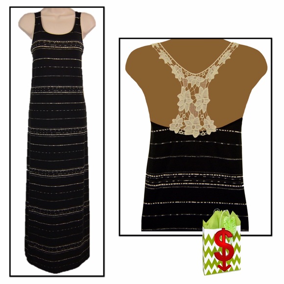 💲⬇️ maxi tank dress with crochet straps NWT