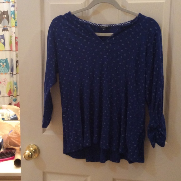 Blue with white flowers