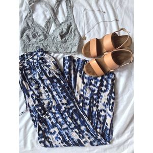 Anthropologie Blue Palazzo Pants