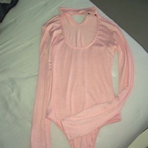 Baby pink choker bodysuit