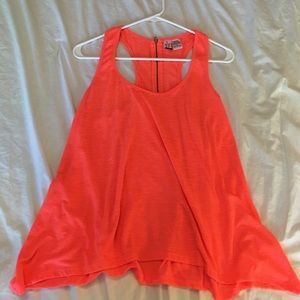 Casual racer back, neon pink blouse!