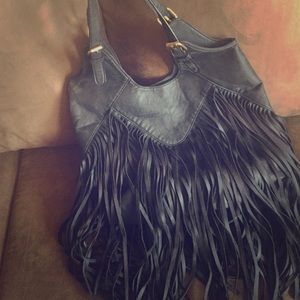 Trendy black fringe purse!