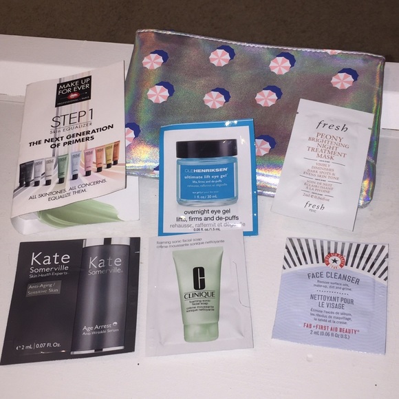 6 piece make up sample set plus bag