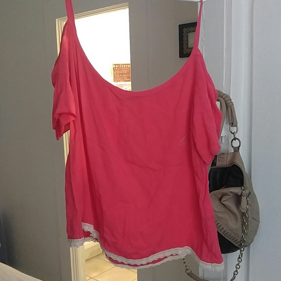 Pink off the shoulder top