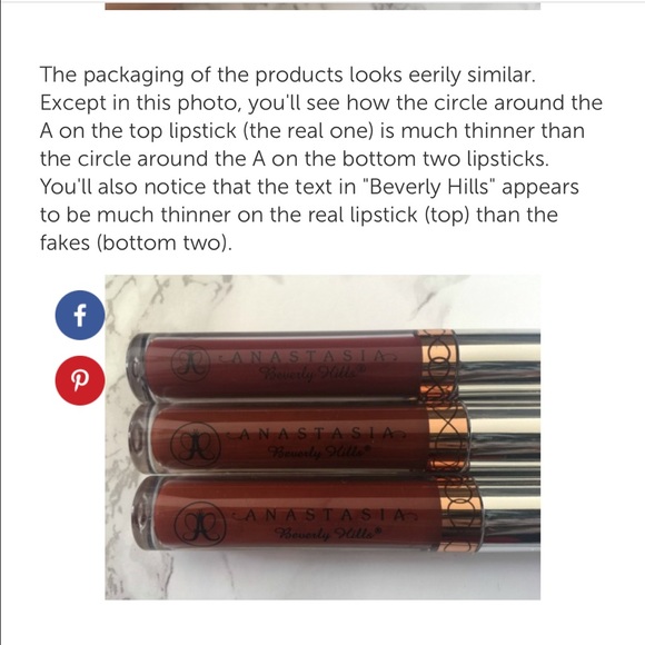 WAYS TO SPOT A FAKE ANASTASIA BEV HILLS LIP - Picture 3 of 3