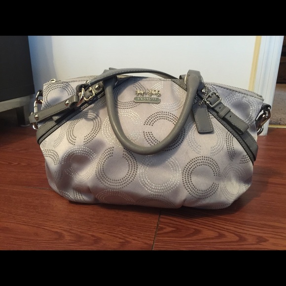 Coach Silver Grey Gray Metallic Purse