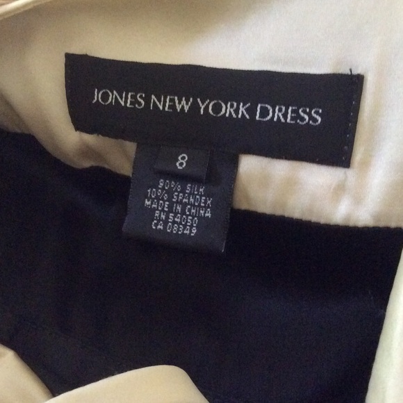 CCO Old Hollywood Blk & Cream Silk Dress - Picture 3 of 3