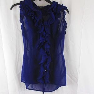 Royal Blue Ruffle Blouse