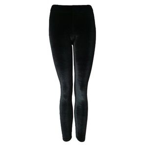 Black velvet high rise leggings