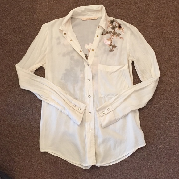 ZARA woman special collection embroidered shirt