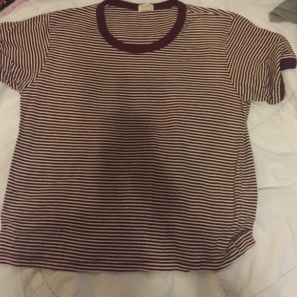 Short sleeve red and white striped top