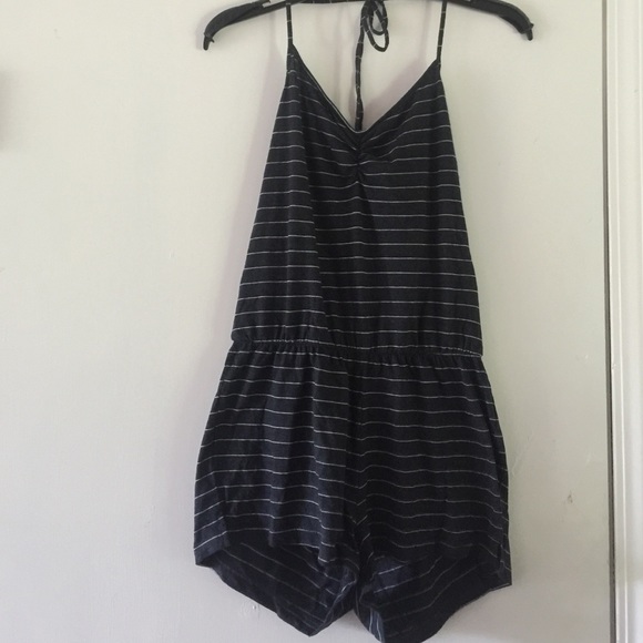 TNA navy striped romper