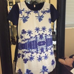 Palm tree shirt dress