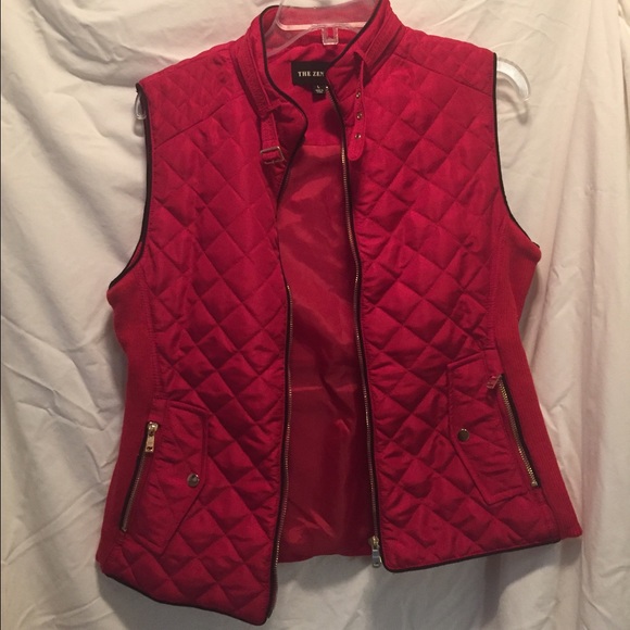 Red quilted vest