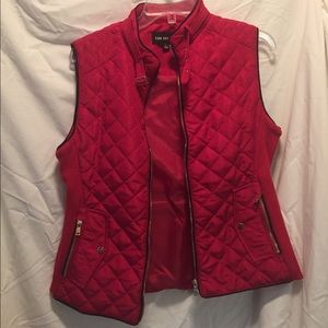 Red quilted vest
