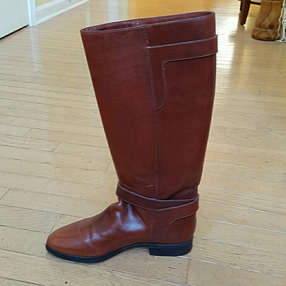 Cognac brown riding boots - Picture 3 of 4