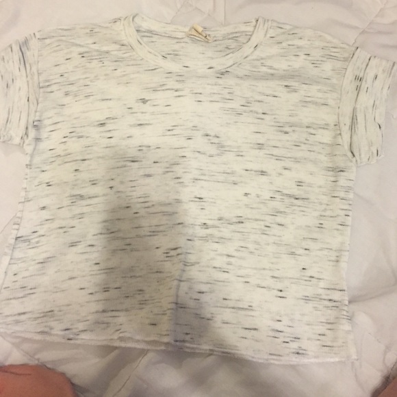White with little lines of black crop top