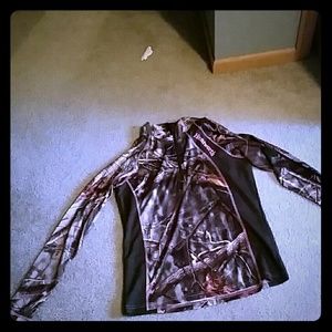 V neck sip-up sweatshirt