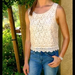 Creamy Lace Crop Top