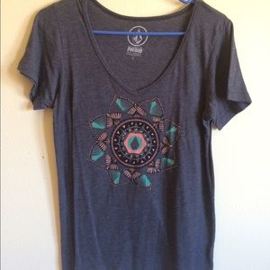 PacSun Gray Tribal Print Tee Small