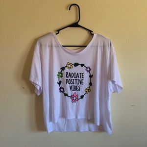 Radiate Positive Vibes Flowy Graphic Tee Med
