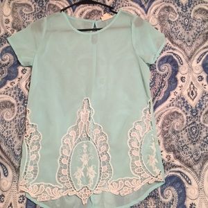 sheer mint top
