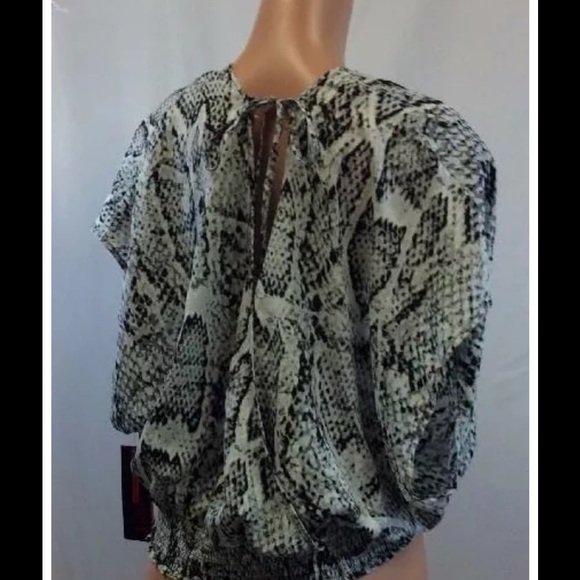 Sheer Python Print Top - Picture 2 of 2