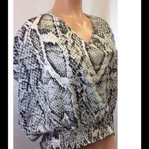 Sheer Python Print Top