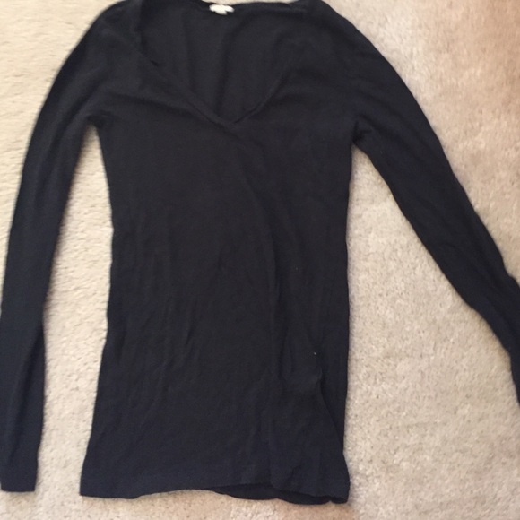 J crew long sleeve black top