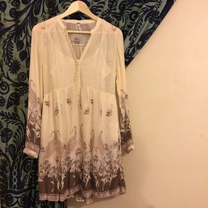 Free People - Long Sleeved Floral Print Dress