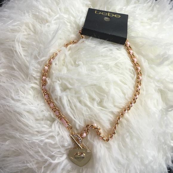SOLD NWT Bebe pink necklace (plastic on heart)