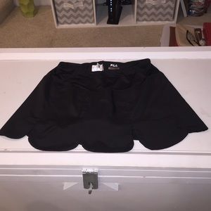 FILA  black scalloped tennis skort