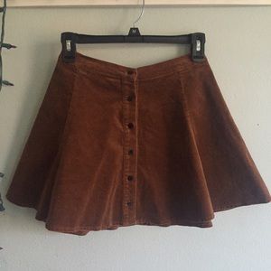 Brandy Melville Corduroy Button Skater Skirt
