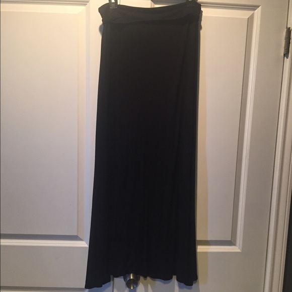 Black maxi skirt with fold down waist
