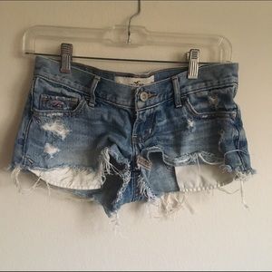 Hollister Distressed Low Rise Shorts