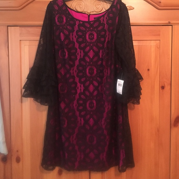 Madison Leigh lace and ruffle sleeve dress