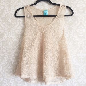 Sheer Lace Floral Top