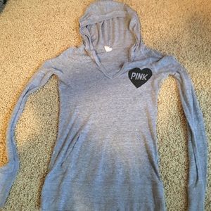 Hooded pink long sleeve tee