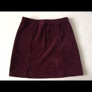 Brandy Melville Burgundy Corduroy Meana Skirt