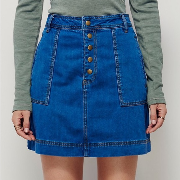 Free people button front skirt