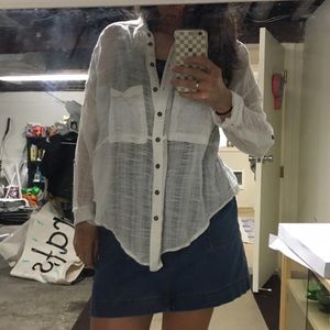✨LAST CALL✨ free people open back gauzy button up