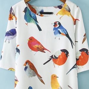 bird print dress
