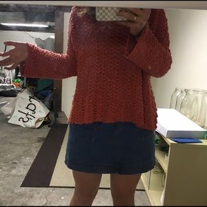 Free people loose sweater bell sleeve