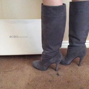 Grey suede boots