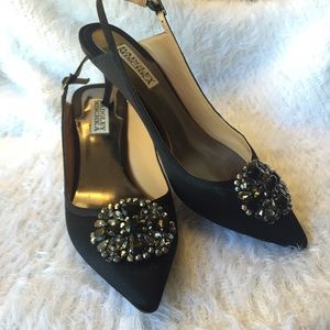 Black Satin Pumps
