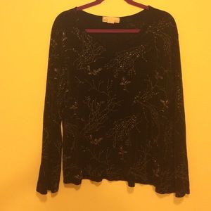 Black slinky Silver design Top