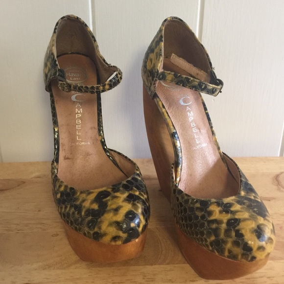 Yellow snakeskin Jeffrey Campbell platforms