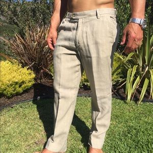 Pin striped linen pants. Banana Republic.