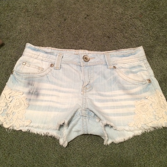 light washed shorts