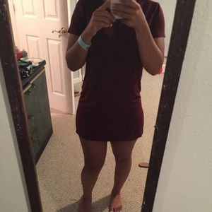 Burgundy cut out dress